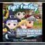 Cartel promocional original de Fight Fantasy con el reparto principal y referencias a PVP y PVE